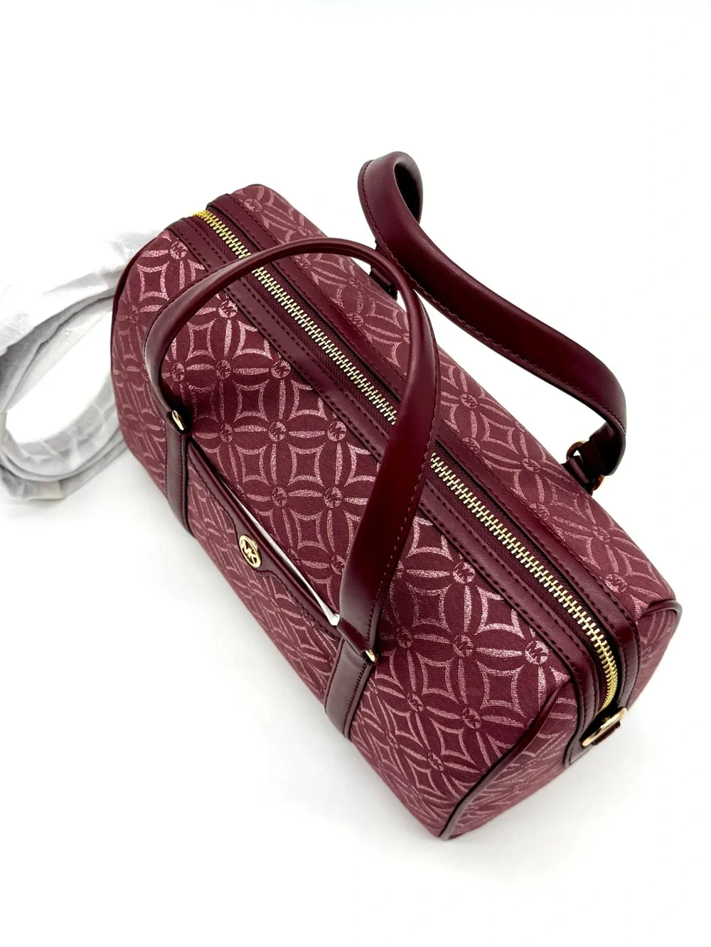 Michael Kors Medium Travel Duffle Satchel Bag Ox Blood Multi